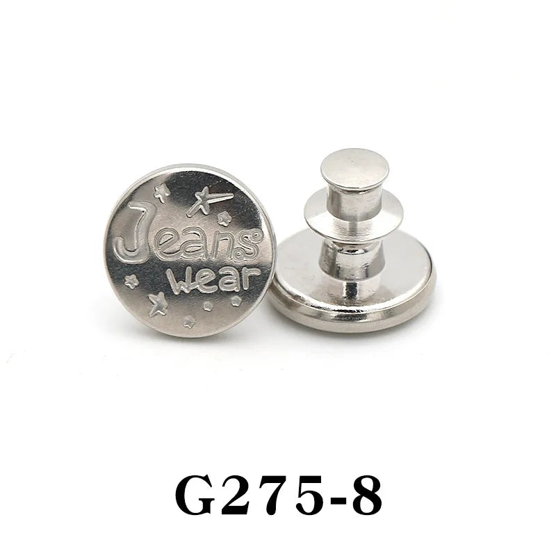No-Sew Adjustable Jeans Button Pins for Waist Tightening and Decoration