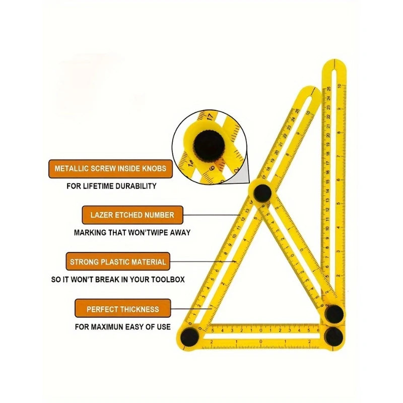 Foldable Multi-Angle Ruler for Precision Measuring