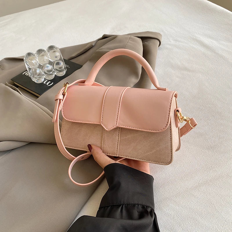 Vintage-Style PU Leather Crossbody Bag