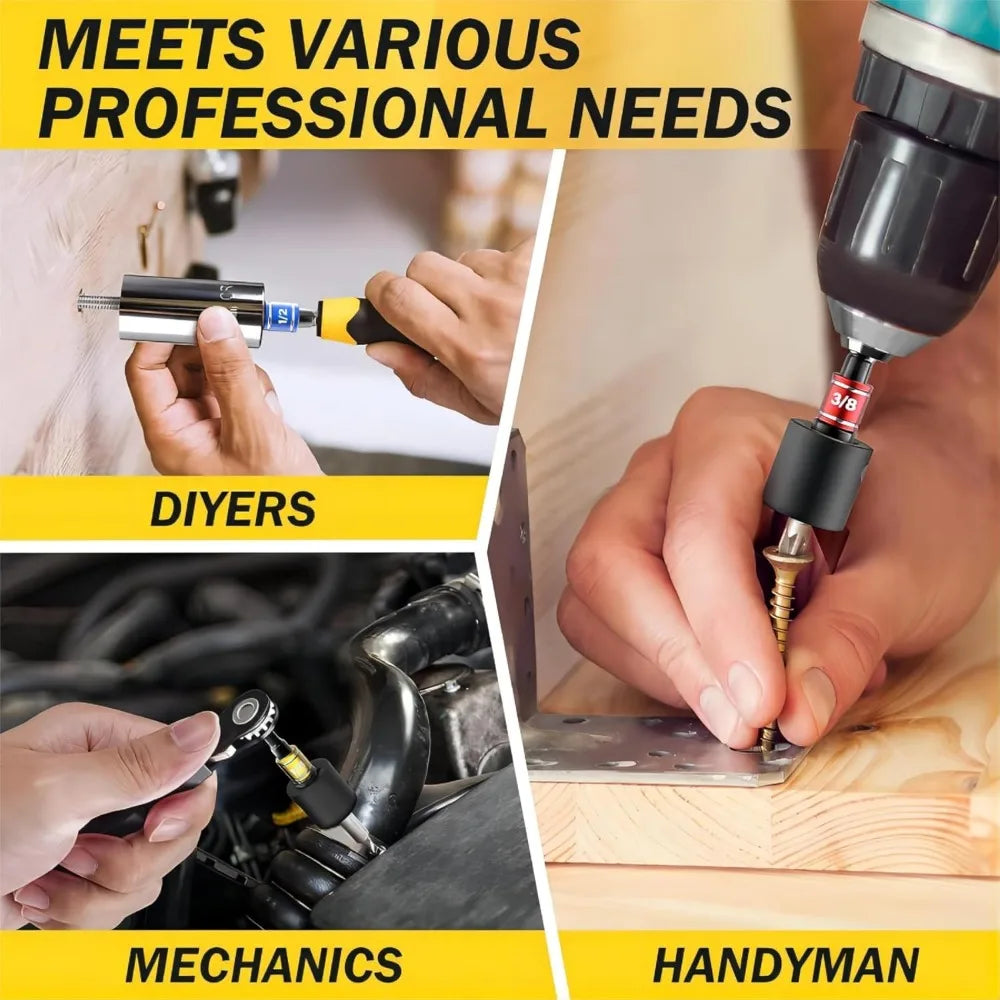 Flexible Drill Bit Extension & Right Angle Adapter Kit