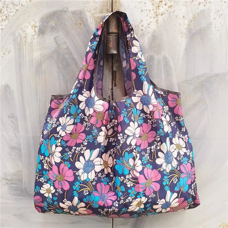 Foldable Eco-Friendly Shopping Bag with Cartoon Print