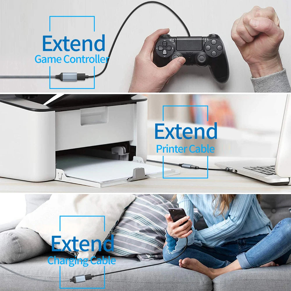 Nylon Braided USB 3.0 Extension Cable