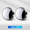 Two silvery 360 degree rotatable suction cup blind spot mirrors for car