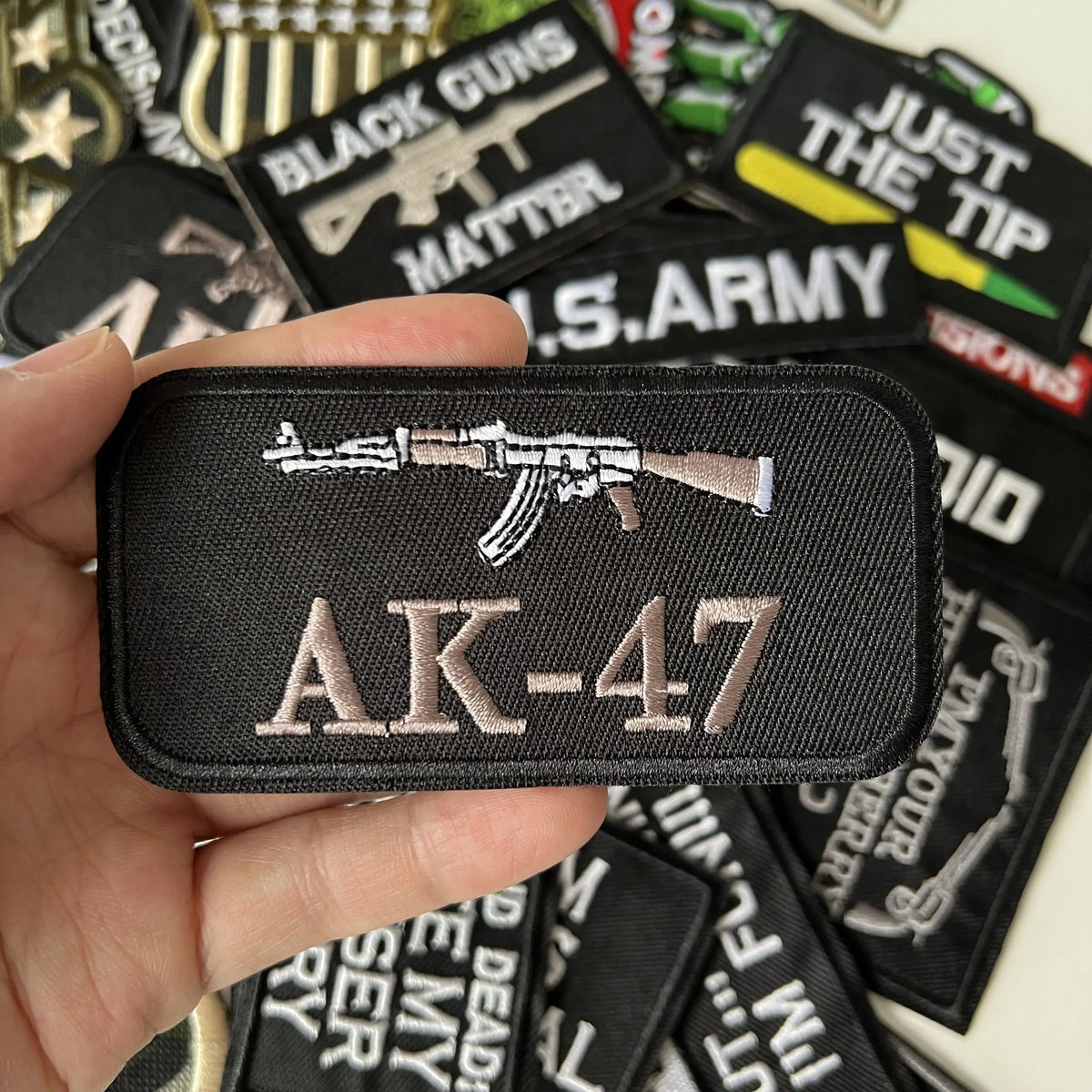 Tactical Military Iron-On Patch with Slogan – Embroidered Badge for DIY Clothing