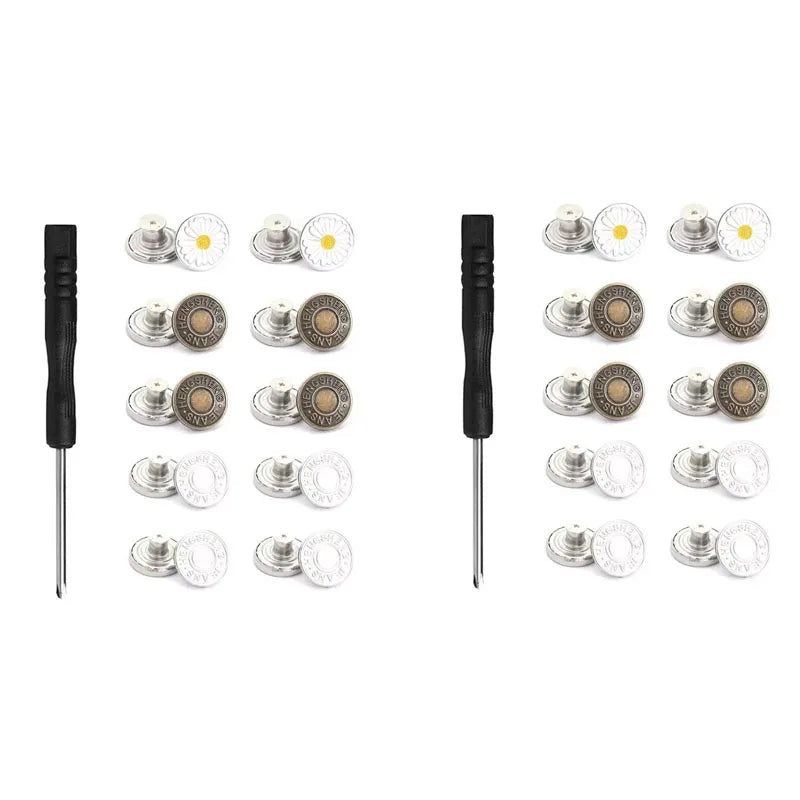 Jeans Button Repair Kit with Tool (17mm)