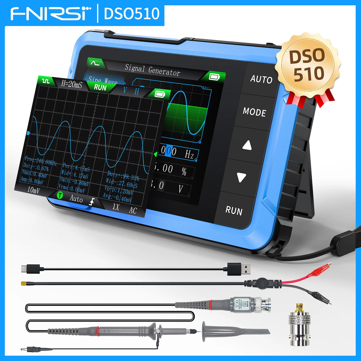 Handheld Digital Oscilloscope with Built-in Signal Generator
