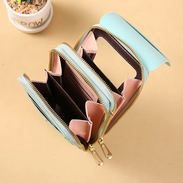 Women's Crossbody Wallet Bag with Touchscreen Phone Pocket