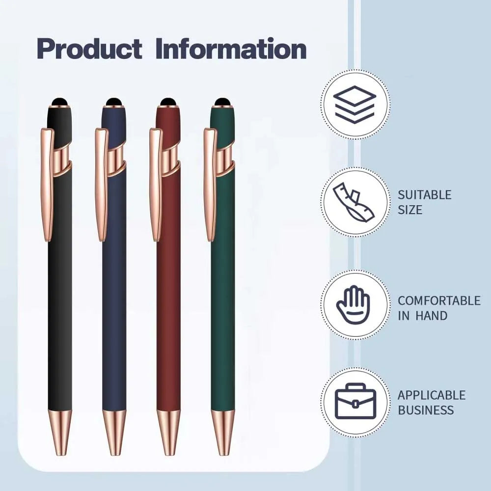 2-in-1 Stylus Pen with Retractable Ballpoint – Pack of 5