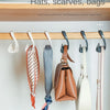 Space-Saving Closet Organizer Hooks for Bags, Hats & Scarves
