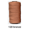A spool of 120 bronze colored ice silk crochet yarn for knitting and DIY crafts.