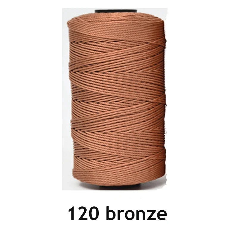 A spool of 120 bronze colored ice silk crochet yarn for knitting and DIY crafts.