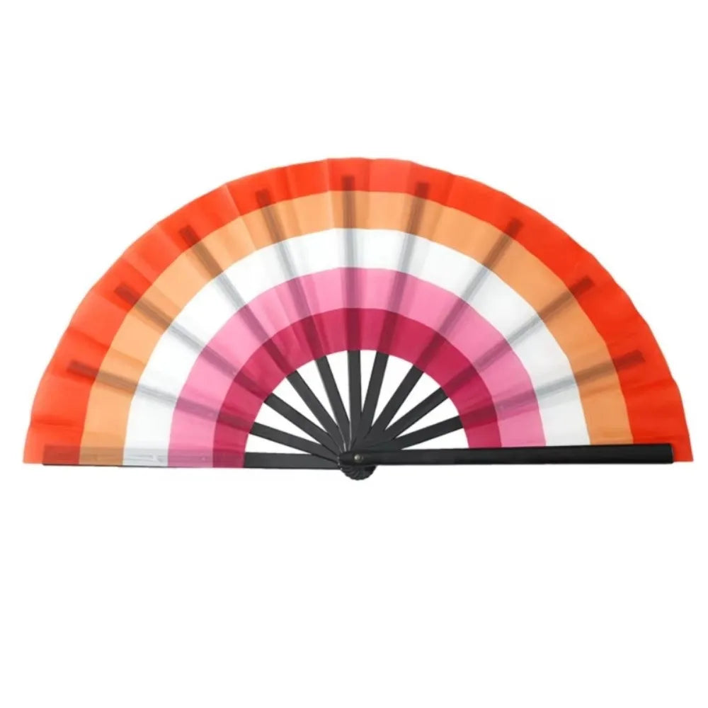 Foldable Rainbow Hand Fan with Gradient Design