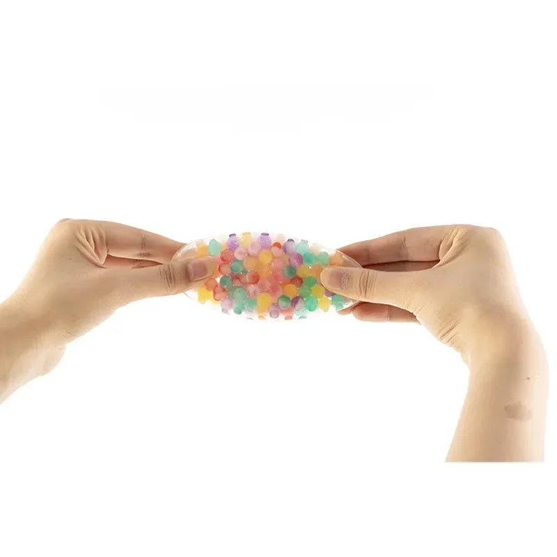 Rainbow Bead Squishy Fidget Ball for Stress Relief