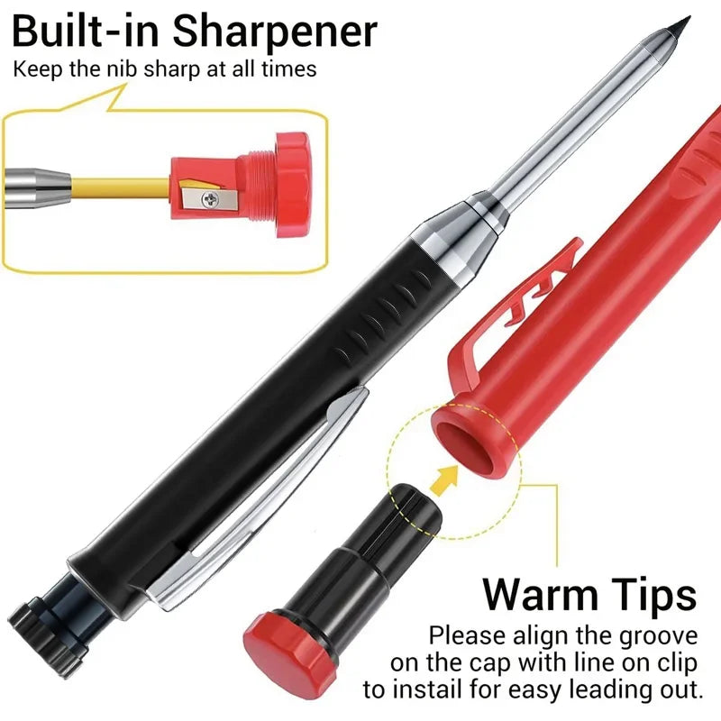 Solid Wood Carpenter's Mechanical Pencil