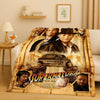 A large print featuring characters from the Supernatural TV show and the title Lost Tablets on a fabric blanket.