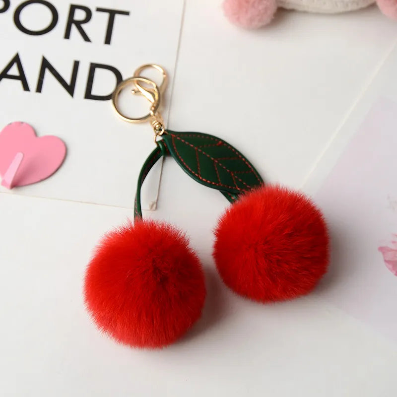 Plush Cherry Handbag Charm