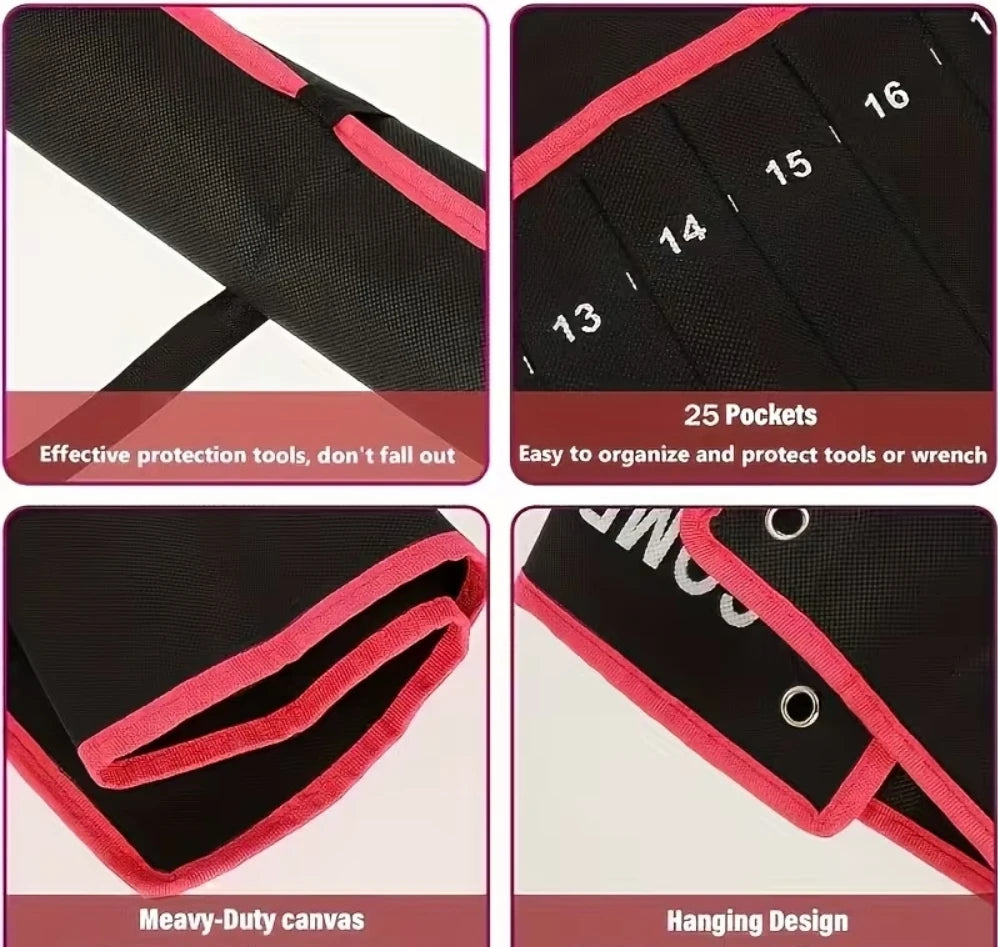 14-Pocket Tool Organizer Roll with Carry Handle
