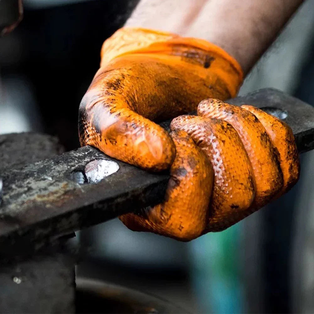 Heavy-Duty Textured Nitrile Work Gloves