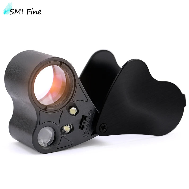 Illuminated Jewelers Loupe with Foldable 30x/60x Lenses