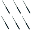Four stainless steel telescopic teacher pointers with black grips shown at different angles.
