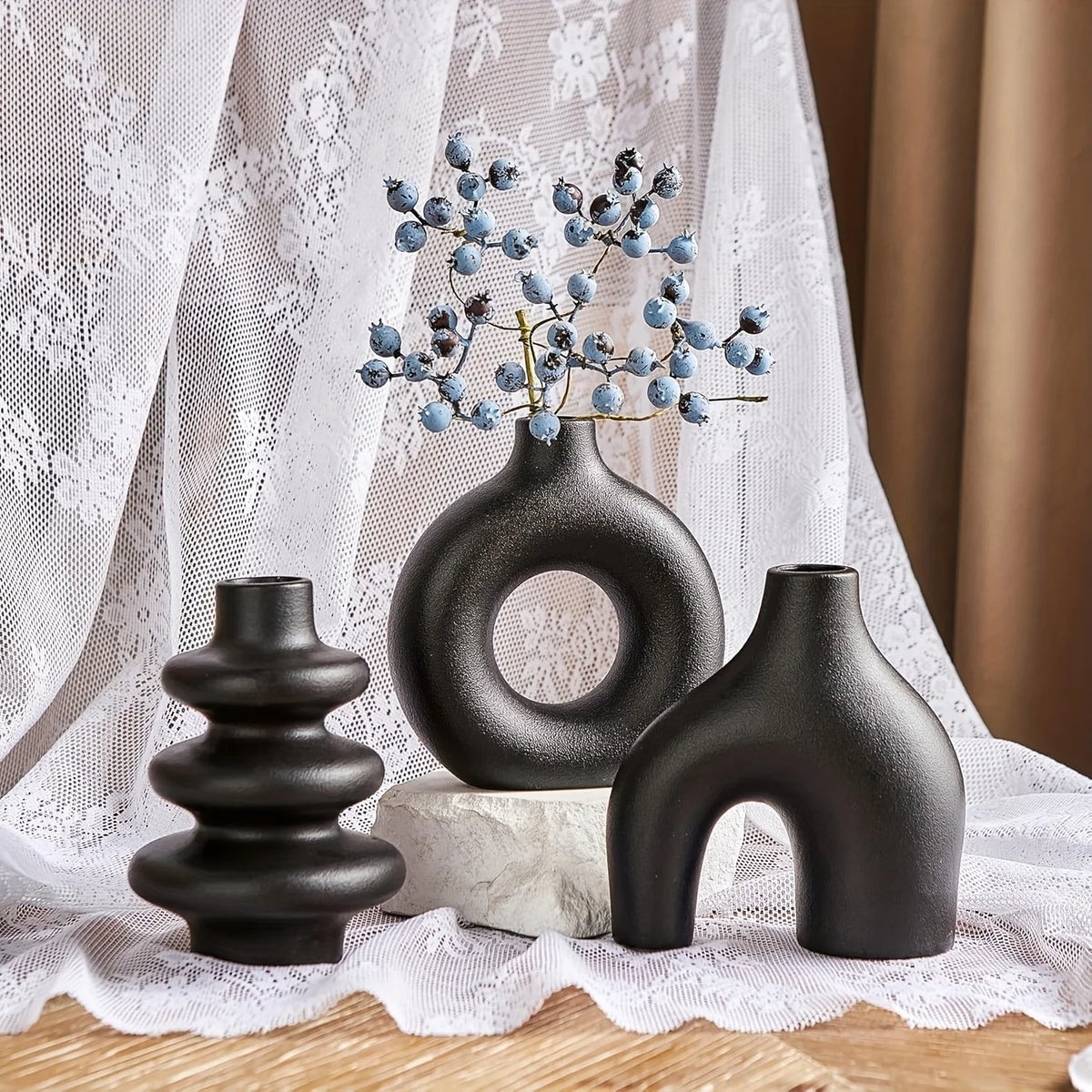 Bohemian Ceramic Vase Set for Home Decor