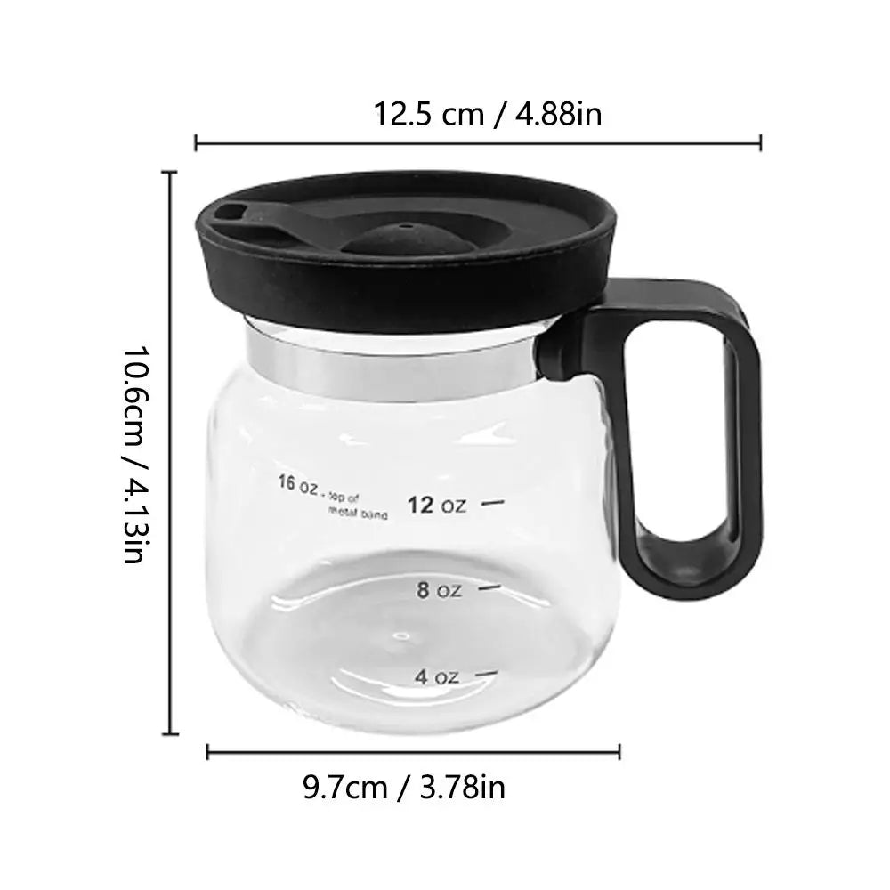 16oz Borosilicate Glass Coffee Mug with Lid