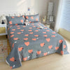 Red Floral Printed Flat Bed Sheet – Soft & Breathable