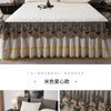 Gold Embroidered Lace Bed Skirt with Heart Pattern