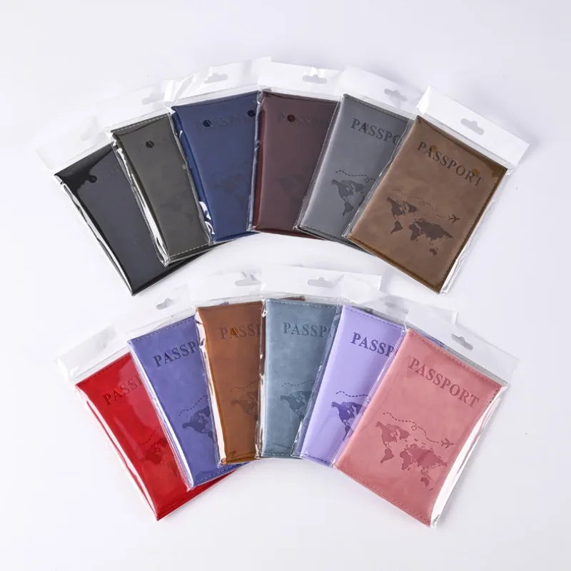 Cute Pink Leather Passport Holder with Card Slots