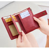 Vintage RFID-Blocking Triple-Fold Wallet with Double Zipper