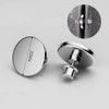 A silver magnetic curtain clip is shown with a magnified view of its mechanism.