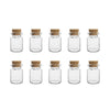 Set of 10 Mini Glass Bottles with Cork Stoppers for DIY and Decor