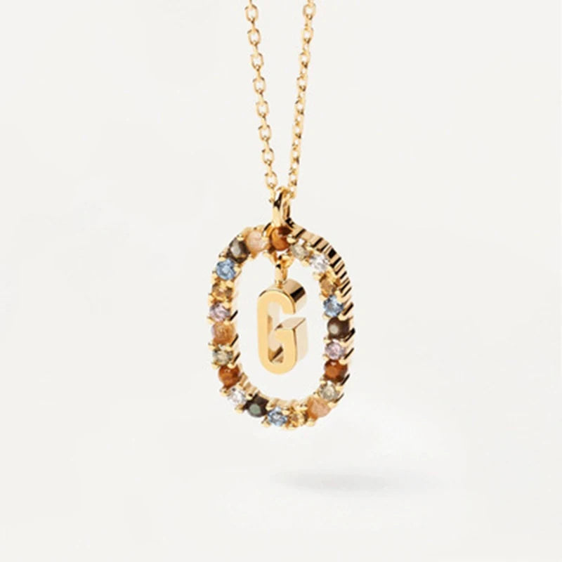 925 Sterling Silver Initial Letter Pendant Necklace