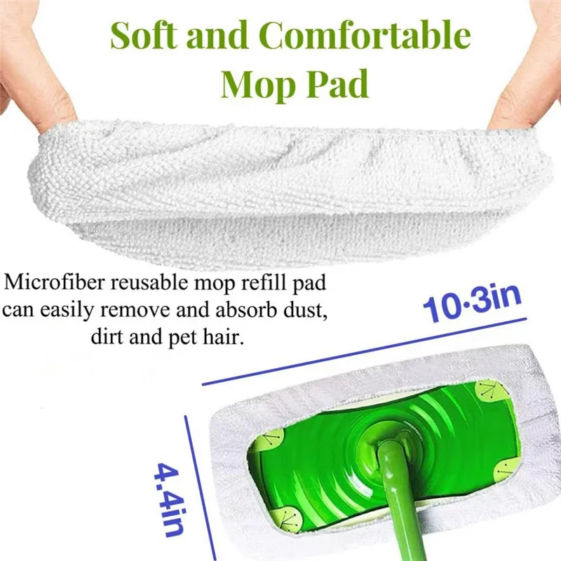 Wiederverwendbare Mikrofaser-Mopfpads (8er-Pack)