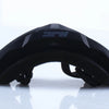 Black retro motorcycle sunglasses with night vision lenses displayed on a reflective surface.