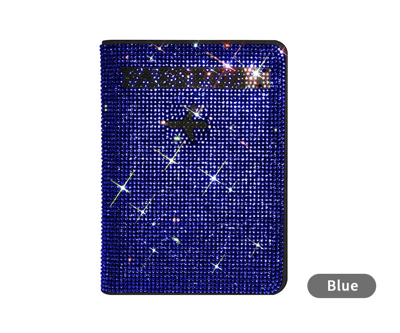 Crystal Rhinestone Passport & Card Holder Case
