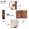Vintage RFID-Blocking Triple-Fold Wallet with Double Zipper