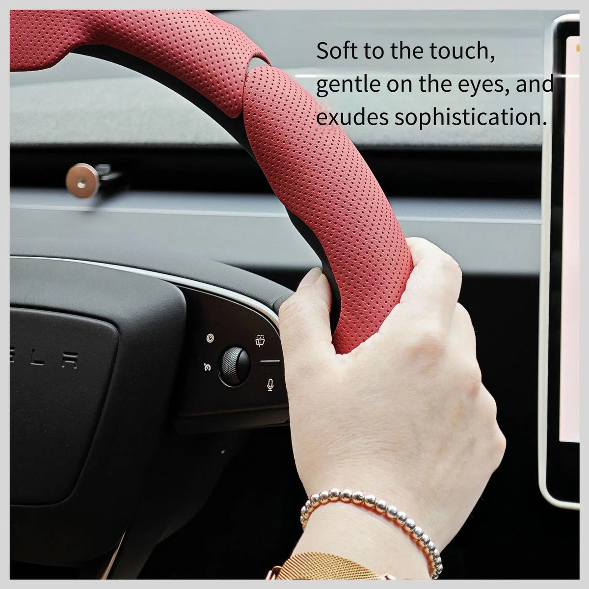 Perforated Leather Car Steering Wheel Cover