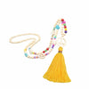 Bohemian Wooden Bead Tassel Necklace