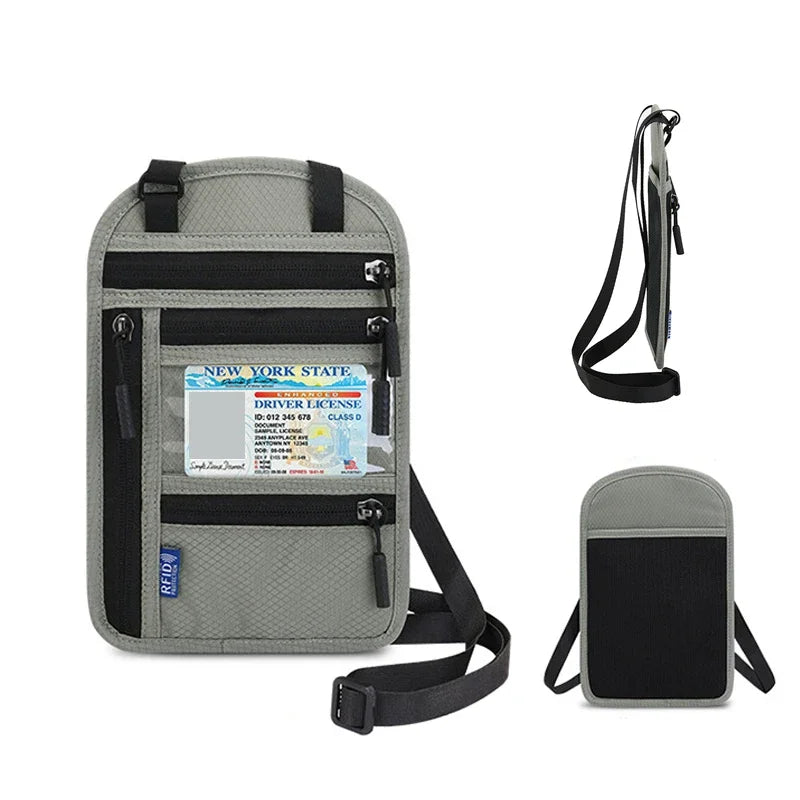 RFID Blocking Neck Wallet for Travel