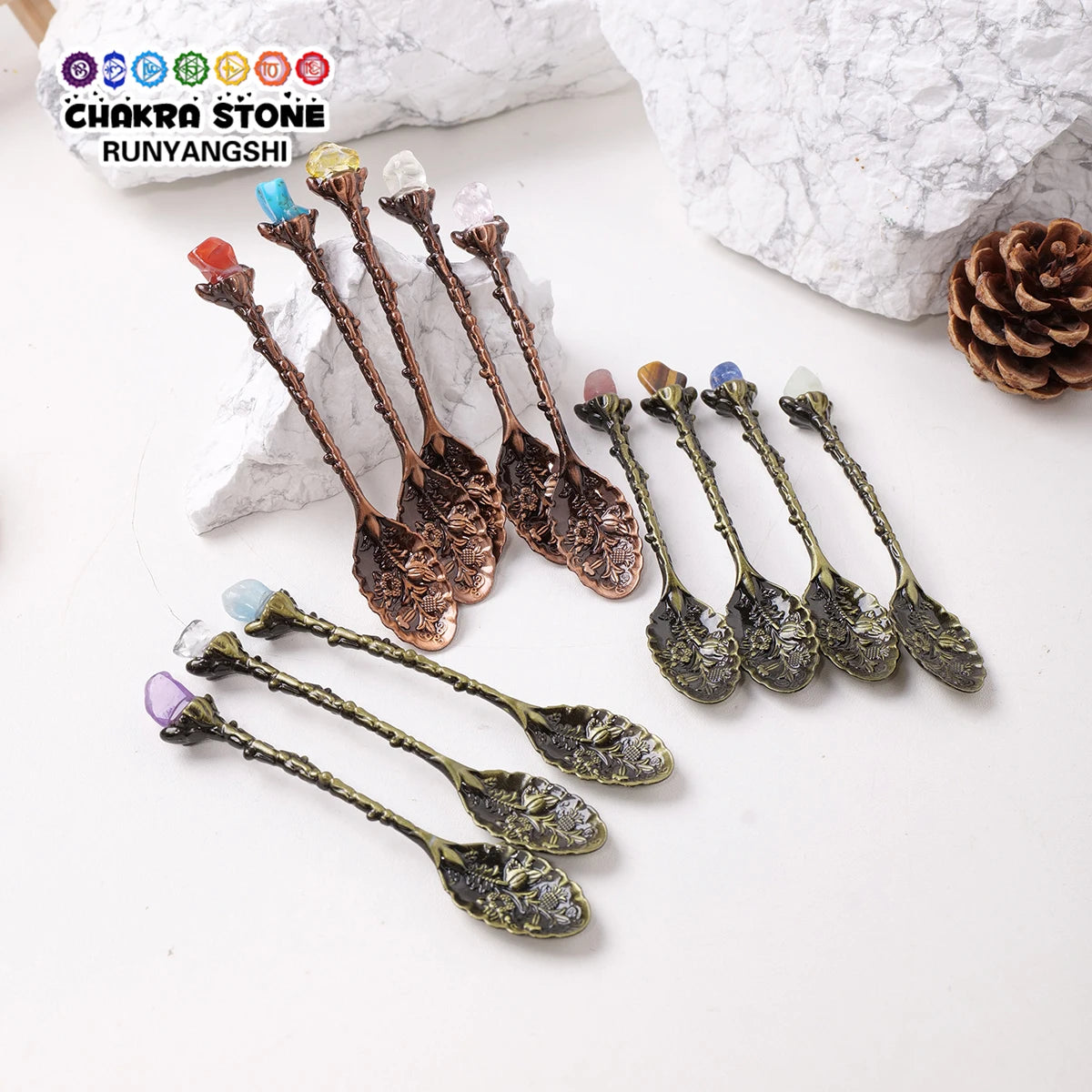 Natural Crystal Raw Stone Spoon for Meditation and Energy Work