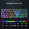 RGB-Gaming-Tastatur mit mehreren anpassbaren RGB-Lichtmodi und Funktionstasten.