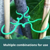 Green reusable vine strapping ties used for garden plant support and training