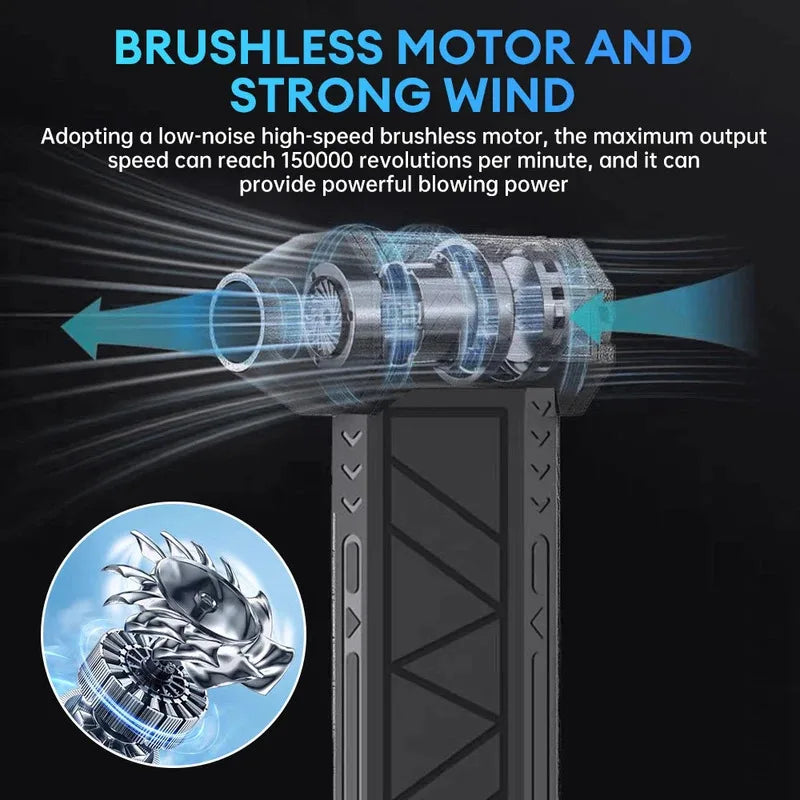 Rechargeable High-Speed Air Duster with LED Light