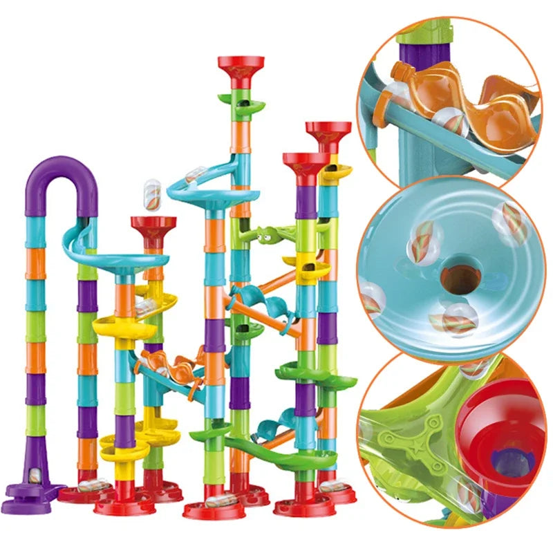 DIY Marble Run Building Blocks Set