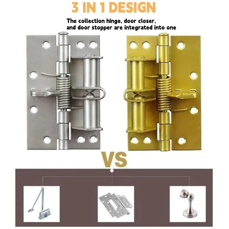 3-in-1 Self-Closing Door Hinge with 90° Positioning