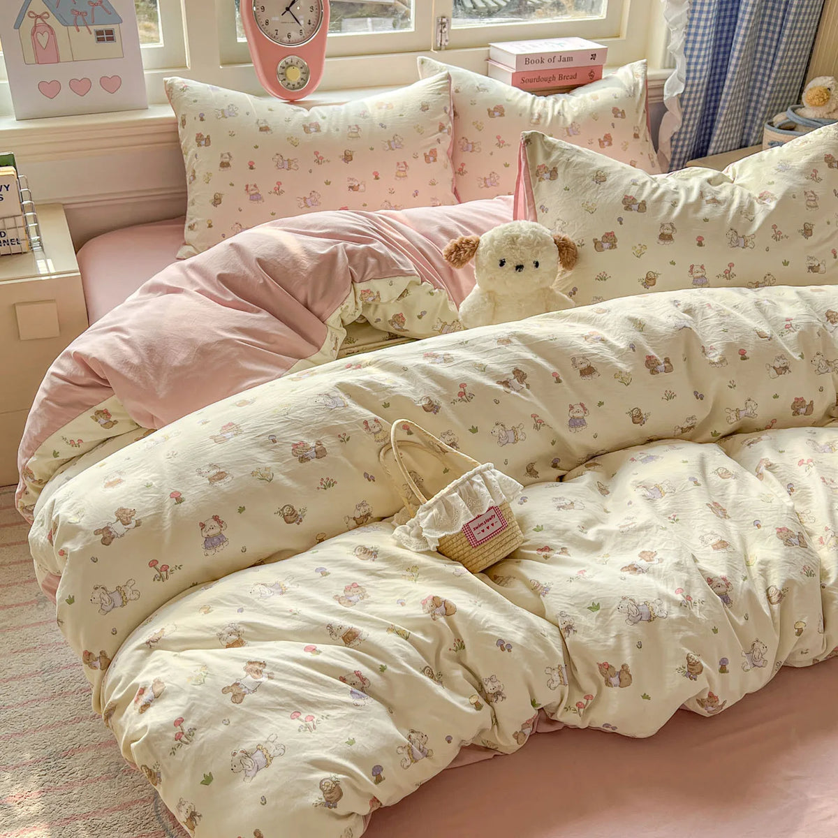 Washed Microfiber Duvet Cover Set with Pillowcases