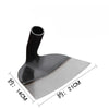 Black manganese steel garden hoe with a wide blade for weeding and soil care
