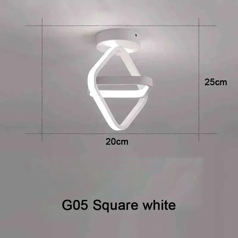 G05 Square white LED ceiling light fixture with a modern diamond shape design.