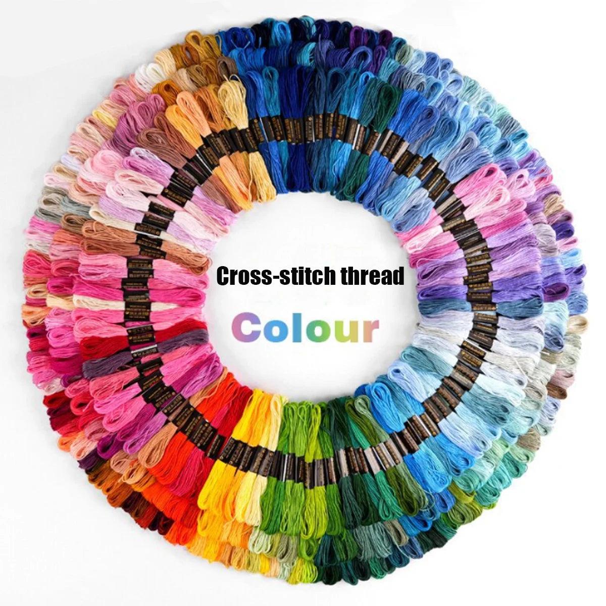 250-Color Embroidery Floss Collection for Cross-Stitch and DIY Crafts